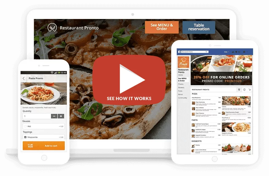 Online ordering system for takeaway