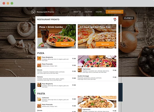 Online ordering system for takeaway